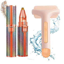 Pack Depiladora Facial Mujer + Rodillo Facial Hielo - Depiladora Cejas USB Recargable con Luz Led 2 en 1 Lapíz Depilador Facial de Vello Sin Dolor par precio