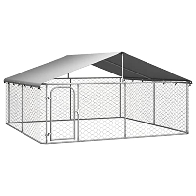 vidaXL Perrera de Exterior con Techo 300x300x150 cm Jaula Cachorro Mascota