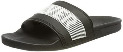Quiksilver Rivi Wordmark Slide, Chanclas Hombre, Color Negro, Blanco y Negro, 44 EU