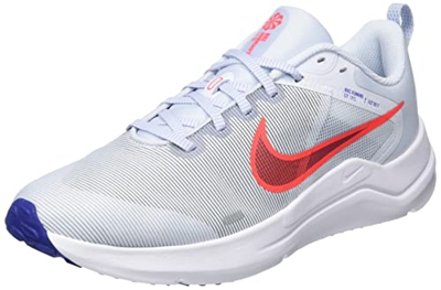 Nike Downshifter 12, Sneaker Hombre, Football Grey/Bright Crimson-Concord, 42 EU