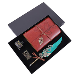 WENJIA Pluma de Pluma y Tinta Set Retro Vintage Quill Pen Caligrafía Escritura Firma Dip Pen Pluma estilográfica con portalápices Regalo de cumpleaños características