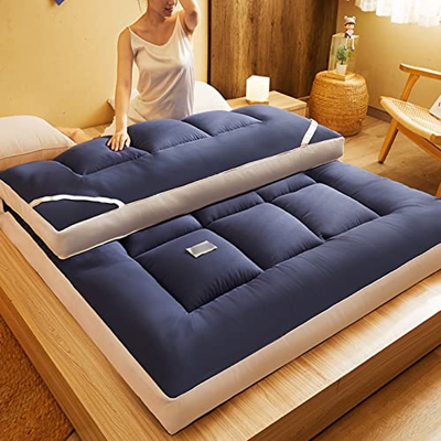 WoCOyo Colchón De Futón Cómodo Plegable Colchón De Suelo Japonés Espesar Colchón De Tatami Suave Respirable Dormir Colchón Enrollable para Acampar Col
