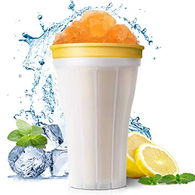 Vaso para Hacer Granizados, Tik Tok Magic Quick Frozen Smoothies Cup Smoothie Pinch Ice Cup Vaso Slushy Maker de Doble Capa para Apretar, Batido de Le
