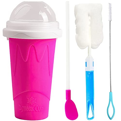 YXHZVON Slushy Maker Double Layer Slush Cup Sundae Slushie Maker Cup, Summer Family Slush Ice Cream Cup Silicone Smoothie Cup para Niños y Adolescente