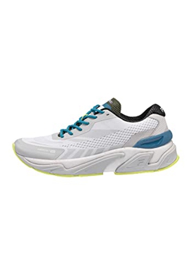 FILA Raceway, Zapatillas para Correr Hombre, Gray Violet Safety Yellow Blue Coral, 43 EU