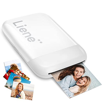 Liene 2x3'' Impresora Fotos Movil, Mini Impresora Fotos Smartphone con 5 Hojas Zink Adhesivas, Bluetooth 5.0, Compatible para iOS & Android, Pequeña I