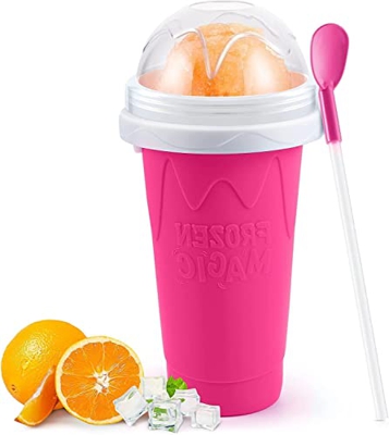 Magic Slushy Maker Squeeze Cup Slushy Maker,Shake Slush Cup Eisshaker becher Gecongelorene Tasse Smoothie-Diy Homemade Smoothie Cup Frozen Drink Cup P