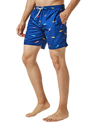 MaaMgic Bañador Hombre Shorts de Baño Shorts de Playa Traje de Baño para Natación Secado Rápido con Estampado para Vacaciones, Azul Tiburón Multicolor precio