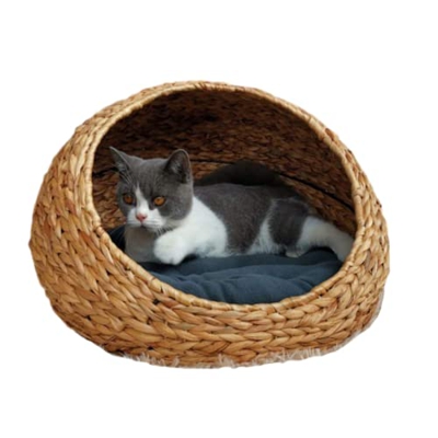KBREE Casa De Gato Tejida Universal Cerrada De Cuatro Estaciones, Perrera De Mimbre ExtraíBle Y Lavable para Mascotas, Perrera para Perros, Perrera pa