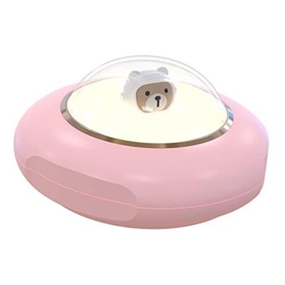 KINHA Platillo Volador LED, Calentador de Manos, luz Nocturna, Oso Espacial, Calentador instantáneo para bebé, Calentador de Manos Recargable por USB,