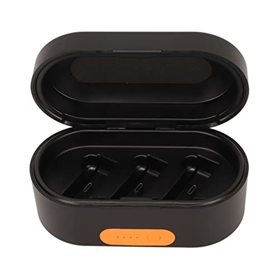 Estuche de Carga de Micrófono Inalámbrico con Batería de 3400 mAh y 3 Ranuras de Carga, Indicador de Carga SMArt, Protección Múltiple, para Dispositiv
