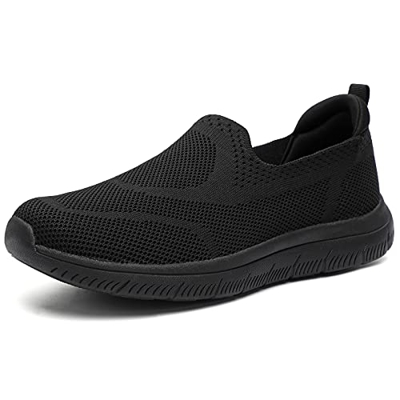 HKR Zapatillas Deportivas Mujer Sin Cordones Zapatos Ofertas Arch Support Comodos y Antideslizante para Caminar Todo Negras 40 EU