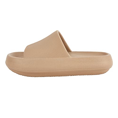 Shenduo Mujer Sandalias de Piscina Pantuflas Baño Zapatillas Casa Antideslizantes D90111 Caqui 39/40