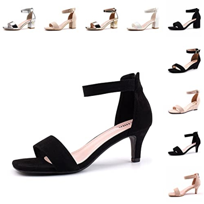 Sandalias Mujer Tacon Verano Zapatos De Tacón Comodas Sandalias Elegantes Tacon Alto Fiesta High Heels Sandals Moda Punta Abierta Negro EU 38