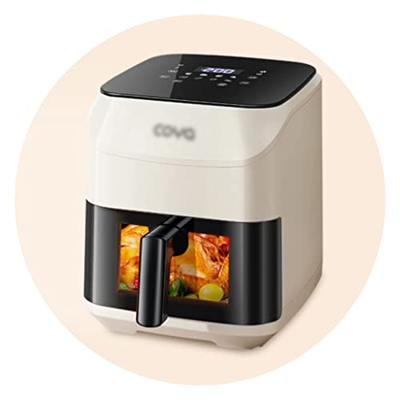 Freidora De Aire Freidora Casera Inteligente Freidora Visible De Gran Capacidad Freidora Sin Aceite Horno Eléctrico Multifuncional (Color : Blanco, S 