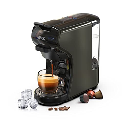 HiBREW- Cafetera multicápsula,Cafetera espresso,Apta para múltiples variedades de café,compatible capsulas DG nes ese pod polvo de café,600ml 1450W,19