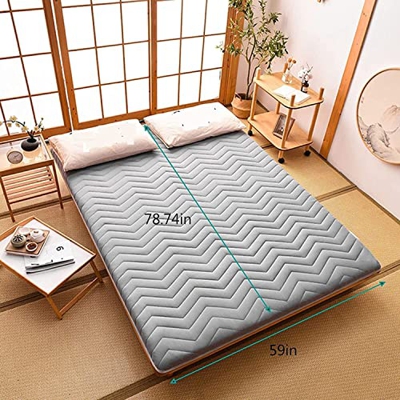 OPOGER Colchón Colchón Colchón de Suelo Colchón Colchón for Dormir Colchón for Acampar Sofá Cama con colchón y armazón (Color : Simple Gray, Size : Qu