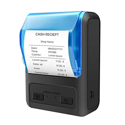 BELOF Impresora De Recibo Portátil, Mini Impresora Térmica, Impresora Inalámbrica De Etiqueta Bluetooth USB, Compatible con iOS Android Windows