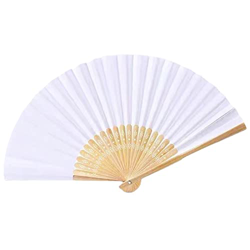 XIANJUN Ventilador de mano de papel, ventilador plegable blanco, ventilador de mano, ventilador de mano, ventilador de mano, decoración de fiesta, fie en oferta