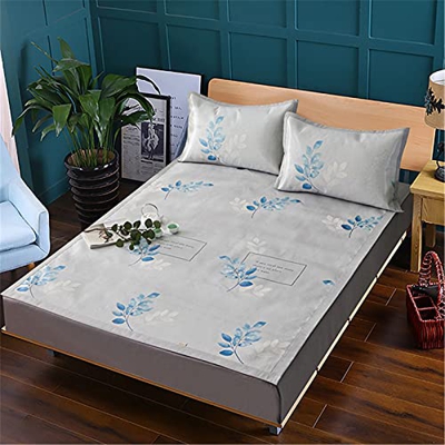 OVAST Cooling Summer Colchoneta for Dormir Colchón Plegable Soft Pad Jacquard Ice Silk Tres Piezas,E,180 * 200cm (Color : E, Size : 150 * 200cm)