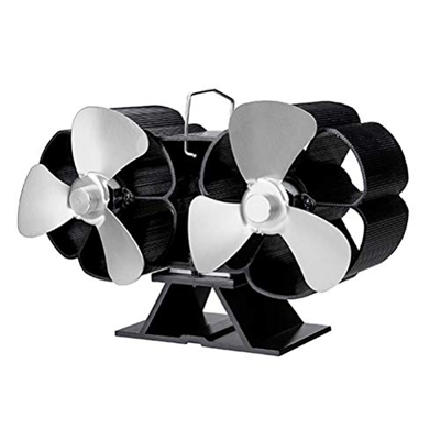 Twin Motor Heat Powered Stove Fan, 6 Blade Heat Powered Fireplace Fan for Small Space on Log/Wood Burner/Stove/Fireplace New Specially Designed Fan