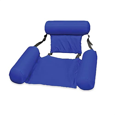 EUROXANTY Hamaca Flotante | Sillón Colchoneta de Agua | Hamaca Inflable con Respaldo para Cuello | Silla Plegable para Piscina | Sillón Portátil | Sil
