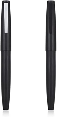 2 PCS Jinhao 80 pluma estilográfica de fibra cepillada negra, pluma de escritura de punta extra fina, con convertidor de tinta