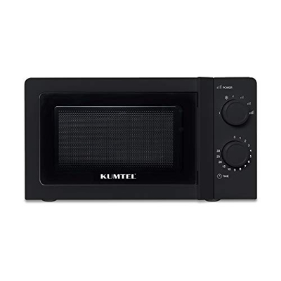 KUMTEL Microondas / 20 litros / 700 W / 6 niveles de potencia/plato giratorio de cristal (24,5 cm de diámetro) / función de descongelación programada/