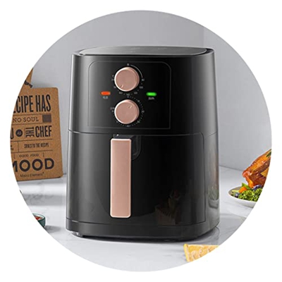 Freidora De Aire Freidora Eléctrica Inteligente Automática Freidora De Gran Capacidad Horno Eléctrico Multifuncional (Color : Black, S : 6L)
