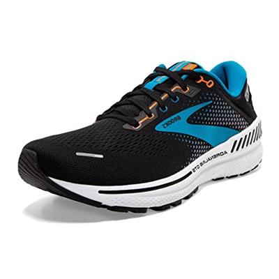 Brooks Adrenaline GTS 22, Zapatillas para Correr Hombre, Black/Blue/Orange, 43 EU