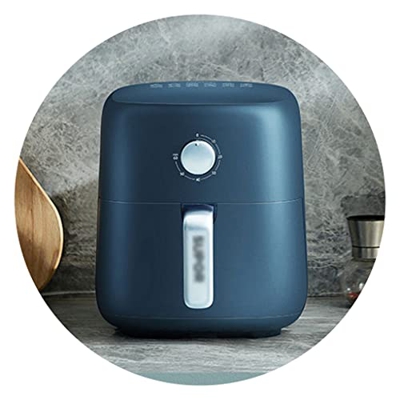 Freidora De Aire Freidora De 4.2L Freidora Multifuncional De Gran Capacidad Freidora Sin Aceite Máquina Freidora Eléctrica Inteligente (Color : Azul, 