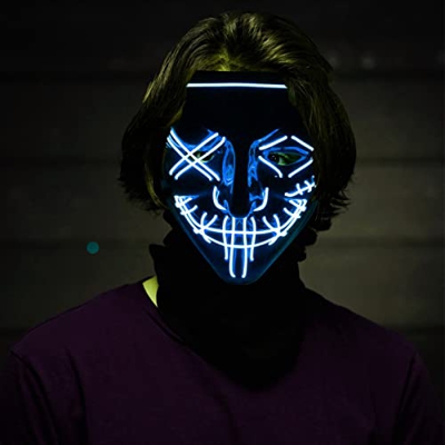 Mascara Halloween,Mascara la purga,Mascara led halloween,Máscara halloween led,Purga máscara,Mascara halloween terror,Halloween mask,Caretas halloween