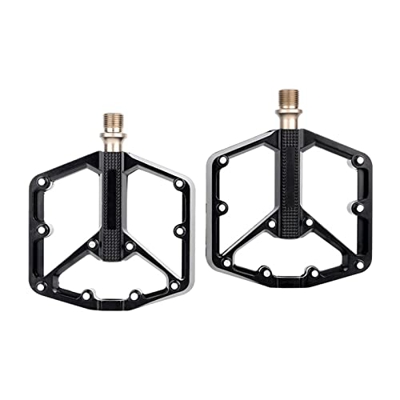 Yajuyi Pedales de Bicicleta de montaña Cuerpo de Aluminio CNC Plano Ancho 3 rodamientos, Pedales para Bicicleta de Carretera BMX Ciclo Plegable Acceso