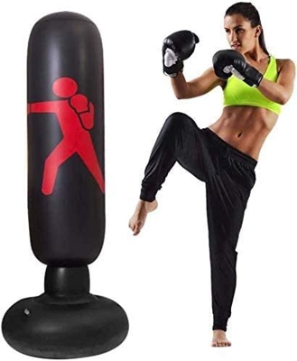 Saco De Boxeo De Pie Saco De Boxeo Hinchable con la Bomba del Pedal del inflador de Aire se Puede Usar en el Interior o al Aire Libre Ideal for Practi