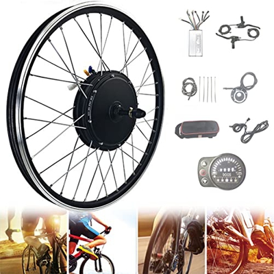 CUZONE Kit de conversión de Bicicleta eléctrica 20"/ 24" / 26"/27.5" / 28"/ 29" / 700C Kit de transmisión de Motor de Cassette Trasero con Pantalla LE