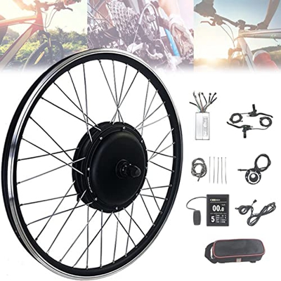 CUZONE Kit de conversión de Bicicleta eléctrica 20, 24, 26, 27,5, 28, 29, 700c Pulgadas Motor Trasero para Rueda Trasera de Cassette, con Pantalla LCD