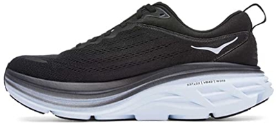 HOKA ONE One Bondi 8, Running Shoes Hombre, Black/White, 46 EU