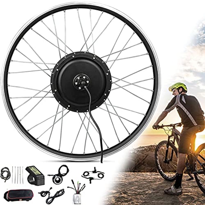 CUZONE Kit de conversión de Bicicleta eléctrica 20"/ 24" / 26"/ 27,5" / 28"/ 29" / 700C Cassette de Rueda Trasera Kit de Bicicleta eléctrica Ebike con
