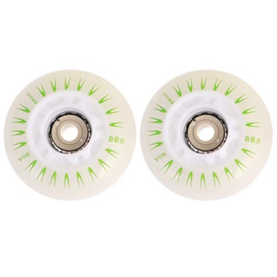 Sosoport sin Ruedas Luminosas Mm Hermoso Rodamiento Decorativo Intermitente Mm PU Verde Skate up Ice Er Ruedas Luz en Línea Led Patines Reemplazo