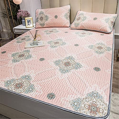 RAFCAR Colchoneta De Dormir De Verano, Colchoneta De Enfriamiento Suave Plegable De Doble Cara De 3 Piezas for Dormitorio Cama Doble,D,150×200cm (Colo