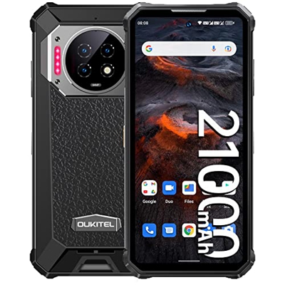 Telefono Movil Resistente OUKITEL WP19 (2022), 21000mAh Batería Smartphone Todoterreno, 8GB RAM+256GB ROM Moviles Irrompible, 6.78 Pulgadas 64MP Cámar
