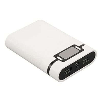 FUIK Caja Externa del Cargador de Batería, Interfaz USB de la Pantalla de Visualización del Banco del Poder de DIY para Las Cámaras (Blanco)