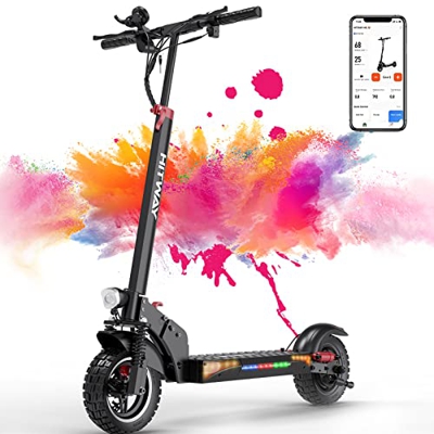 HITWAY Patinete Eléctrico Pro 10"para Adultos, Patinete Plegable con APP Potente Motor 800W, Tres Modos de Velocidad, Velocidad Máxima 25KM/H Scooter 