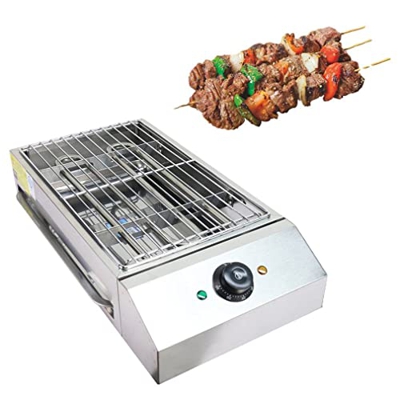 Parrilla eléctrica sin humo, parrilla de barbacoa saludable de 2800 W con temperatura ajustable, bandeja de goteo, parrilla de barbacoa de mesa fácil 