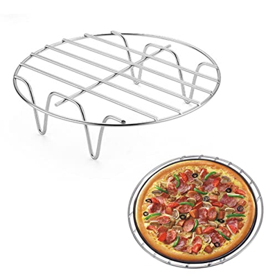 Rejilla para Freidora De Aire, Rejilla Redonda para Cocinar De 6, 7, 8 Pulgadas, Accesorios Multiusos para Freidora De Aire, Rejilla para Asar De Acer