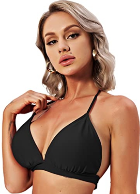 TZLDN Parte Superior de Bikini/Braguita de Bikini para Mujer, triángulo clásico, Espalda Descubierta, Parte Superior de Bikini brasileño, Cintura Baja