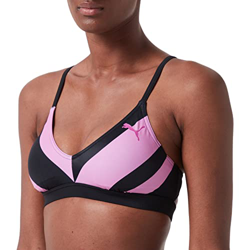 PUMA Swimwear Heritage Stripe Top Parte Superior de Bikini, Rosa Combo, XS para Mujer características