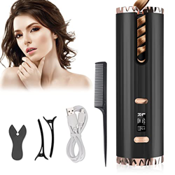 Ms.Belles Rizador automático inalámbrico, rizadores de pelo automáticos, rizadores de pelo inalámbricos, recargables por USB, con 6 temperaturas ajust características