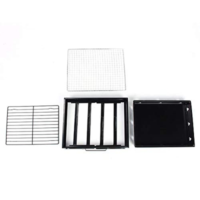 zhangqiang Parrilla de Barbacoa Plegable portátil de Acero Inoxidable Parrilla de carbón para Barbacoa para Acampar Barbacoa al Aire Libre Parrilla de