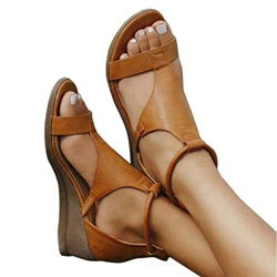 EEUK Open Toe Leather Sandals for Women, 2021 Comfort Sole Ankle Strap Wedges Zipper Heeled Sandals for Summer Outdoor Hiking Walking Beach características